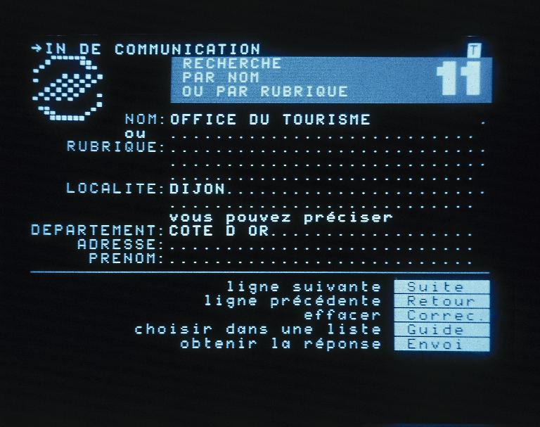 Blue pixel text in french